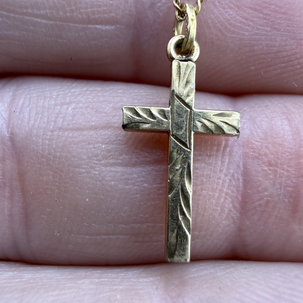 Vintage Lestage‎ Gold Filled Necklace Cross Religious 19"